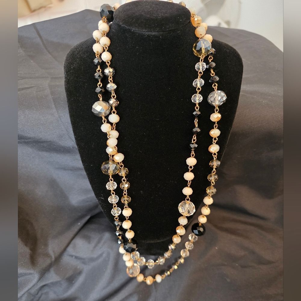 ALDO Multi-Strand Faceted Glass Bead Chain Necklace